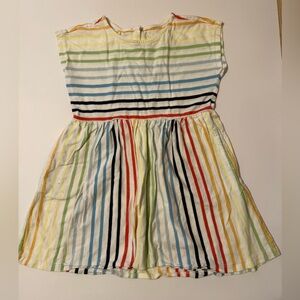 Primary-Colorful Striped Kids Dress